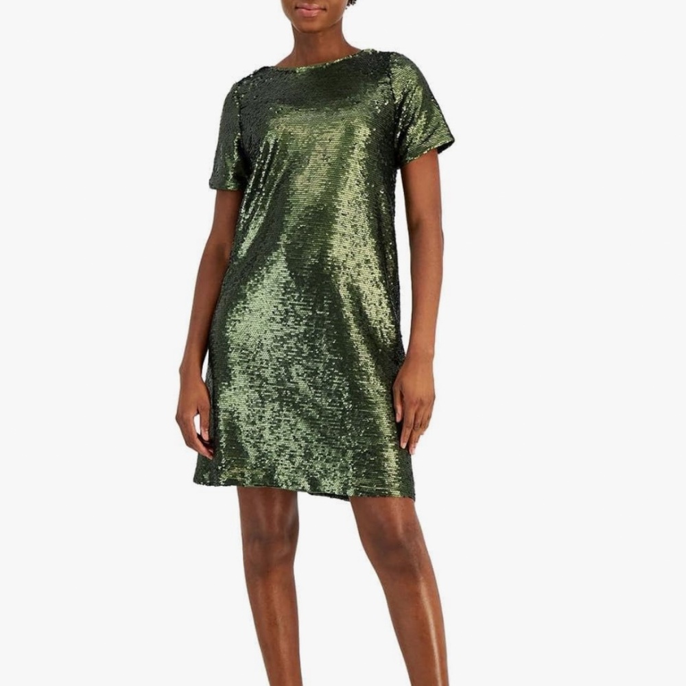 Anne Klein sequin dress (olive night, size 0)